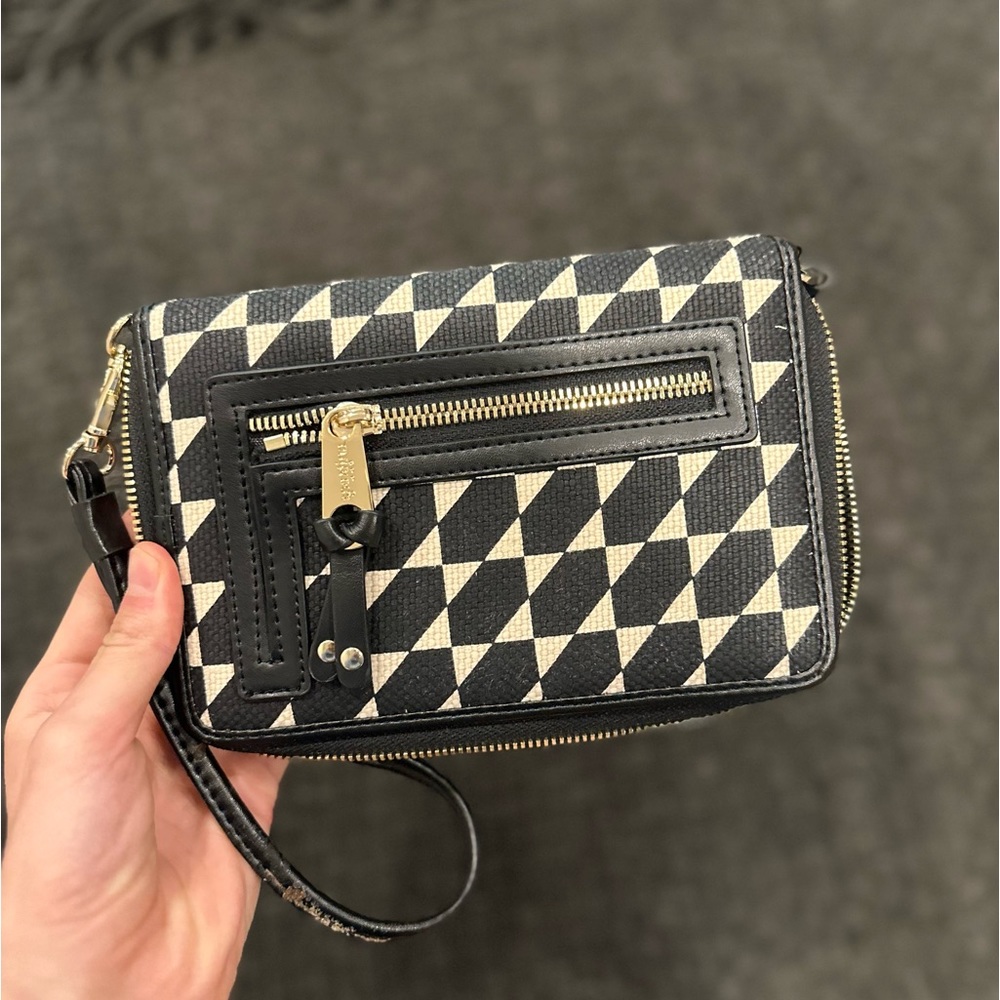 Black and White Wristlet Spartina 449 Clutch